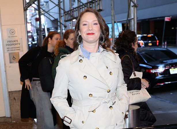 Elizabeth Ann Hanks is seen at the "CBS Morning" show in Times Square on April 09, 2025 in New York City