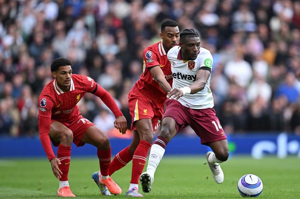 Mohammed Kudus in action for West Ham United against Liverpool