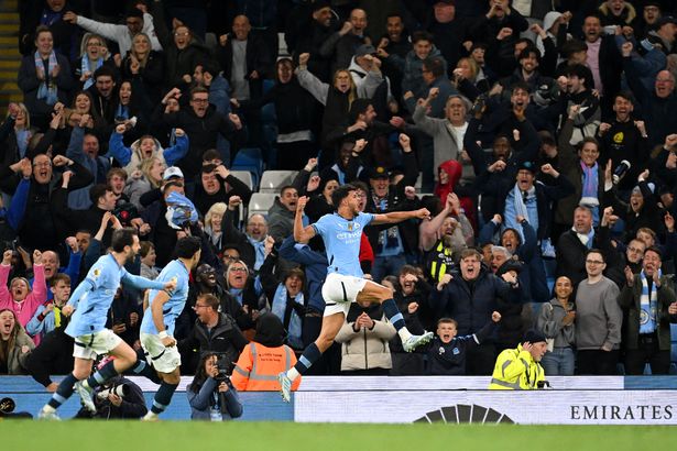 Matheus Nunes of Manchester City celebrates