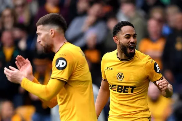 Matheus Cunha of Wolverhampton Wanderers celebrates 