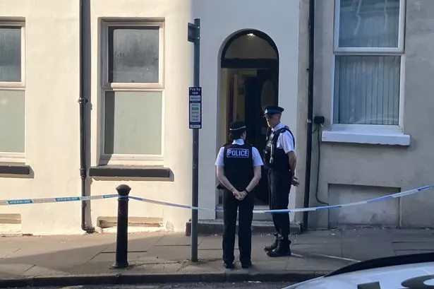 Police at the cordon on Lord Nelson Street