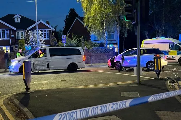 Police at the scene on Manchester Road