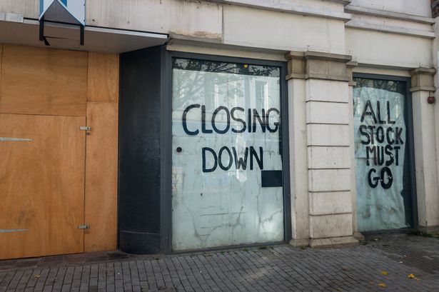 Closed down empty shop on a town high street