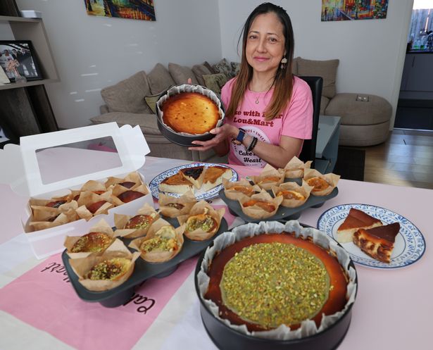 Lourdes Villalobos with some of her best sellers from her cheesecake business