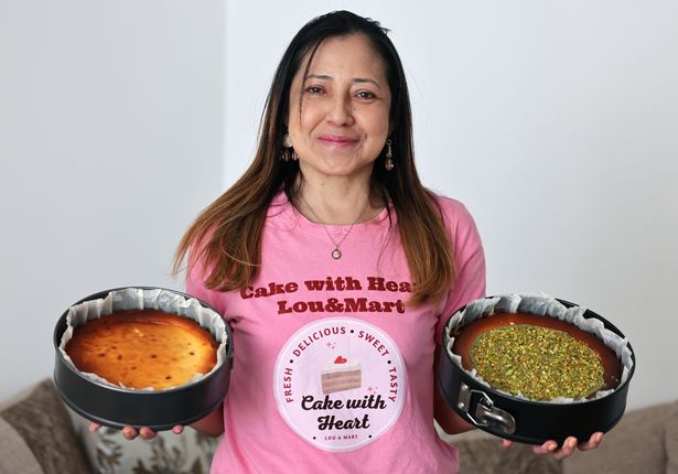 Lourdes Villalobos from Lou & Mart Cake with Heart with her Spanish Basque cheesecake.