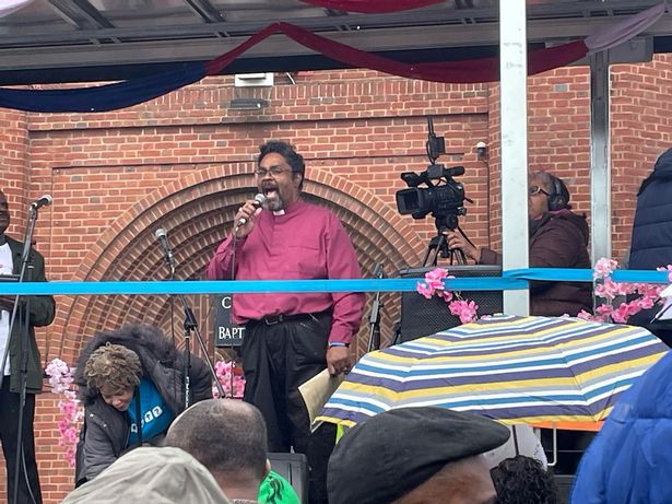 Bishop Dr. Desmond Jaddoo MBE at the Good Friday Walk of Witness in Handsworth 