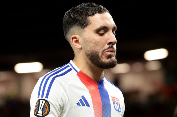 Rayan Cherki in action for Lyon.