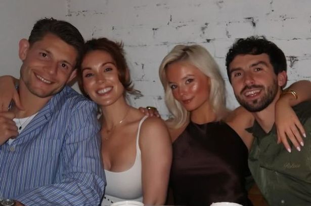 James and Samantha Tarkowski with Millie Gibson and Tom Neatis