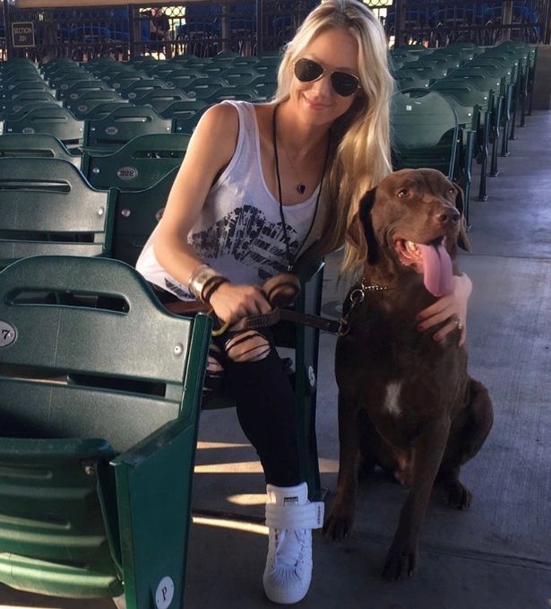 Anna Kournikova with her dog