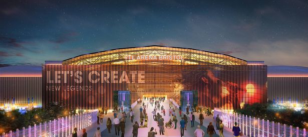 A CGI of what an arena at the Brabazon Hangars in Filton could look like