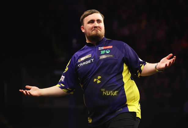 Luke Littler in Premier League action earlier this month