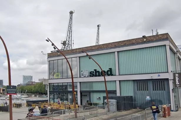 The M-Shed and Museum Square at Prince's Wharf on Bristol's Harbourside