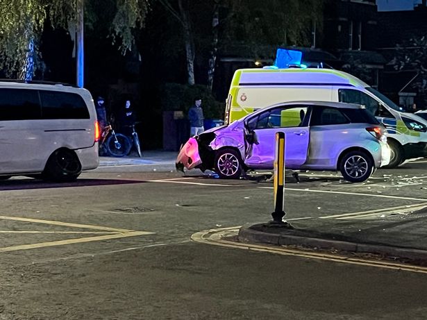 The scene on Manchester Road