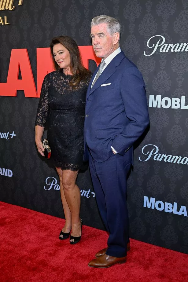 Pierce Brosnan and his wife Keely Shaye Smith were spotted together at the MobLand premiere