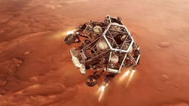 An artist impression of NASA's Perseverance rover on Mars