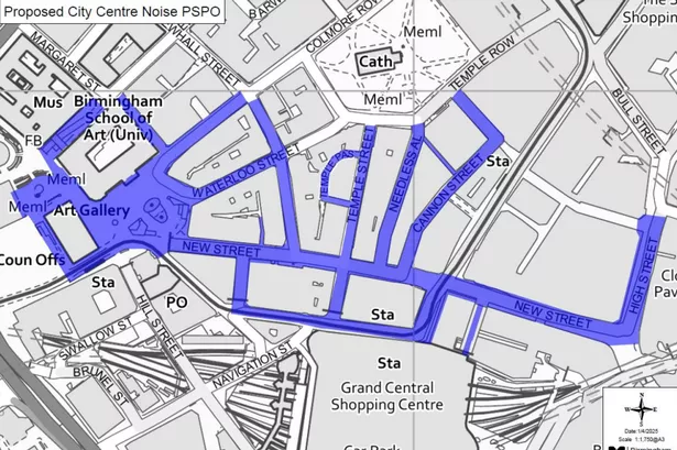 The Birmingham city centre areas covered by the proposed PSPO