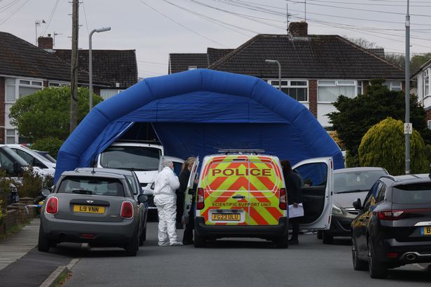 Police at the scene of an incident on Stonyhurst Road in Woolton