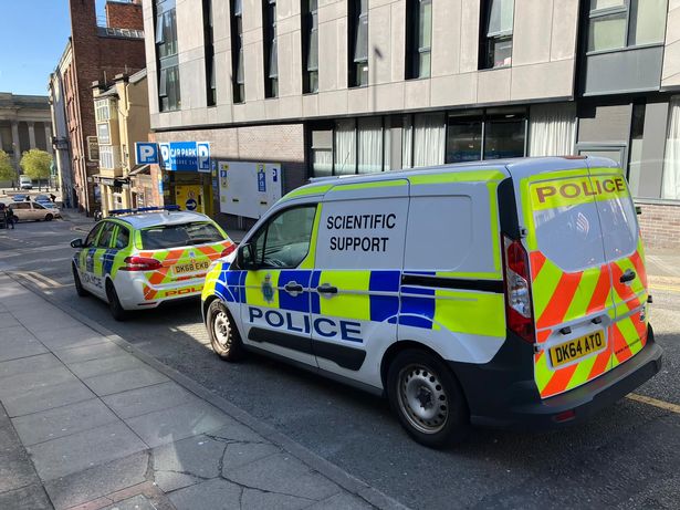Police on Lord Nelson Street in Liverpool city centre