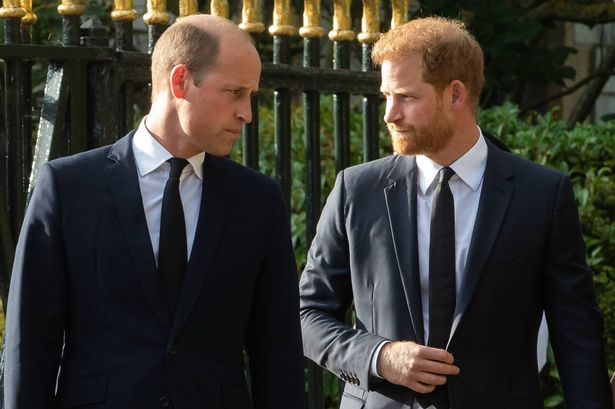 Prince Harry pictured with Prince William in 2022