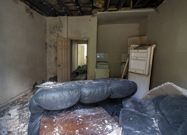 Inside one of the buildings