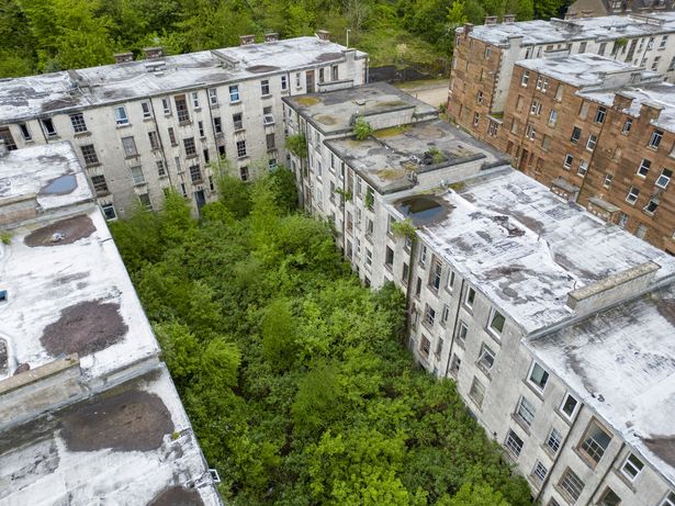 An aerial view of the estate