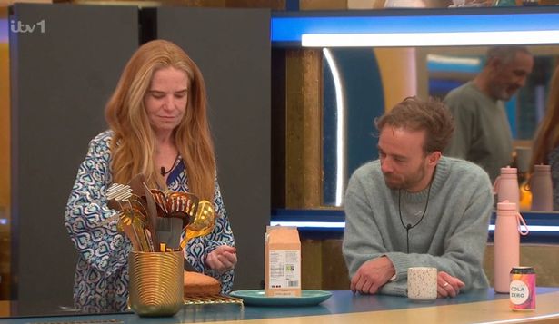 Patsy Palmer and Jack P. Shepherd in the Big Brother kitchen.