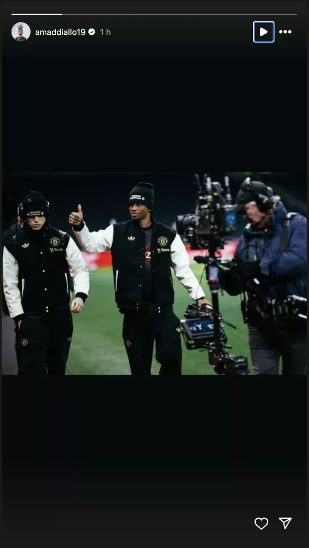 Amad posts on his Instagram story