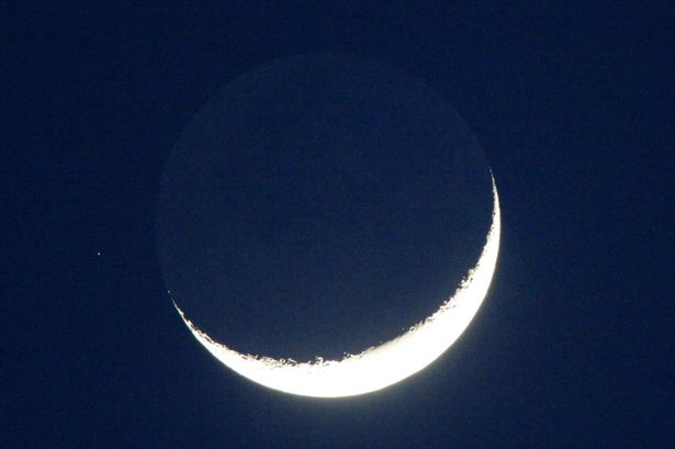 a view of the moon from Wotton-under-Edge, Gloucestershire. 