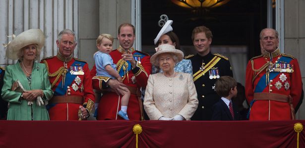 The Royal Family pictured during Trooping the Colour in 2015 with the late Queen Elizabeth II