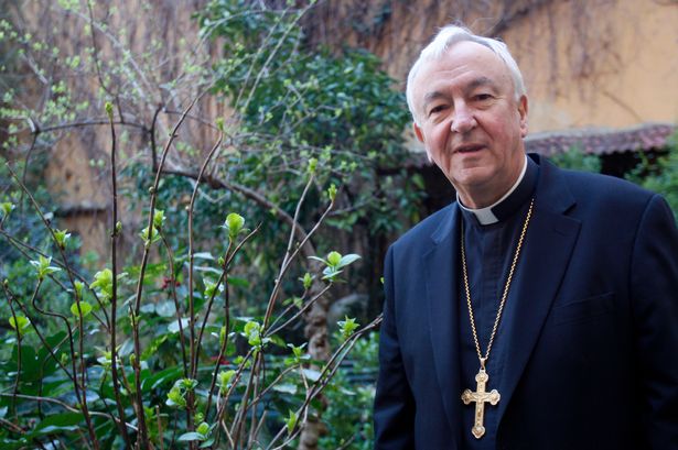 Cardinal Vincent Gerard Nichols, archbishop of Westminster, poses for photographers prior to attend a press conference at the Venerable English College in Rome