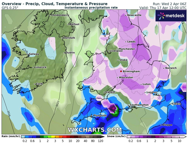 Large parts of England could be set for snow
