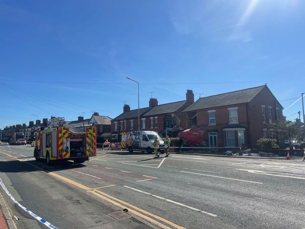 The tractor and Mercedes crash on the A51 in Chester 