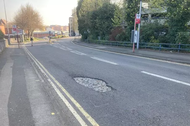 A pothole in St Vincent Street in Birmingham city centre has revealed a glimpse into the past 
