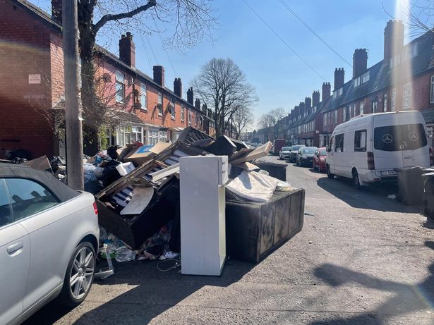 Fly-tipping left for the council pick up trucks on Runcorn Road
