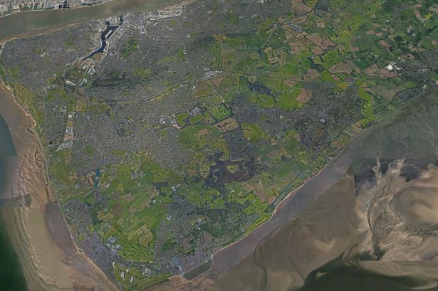The Wirral peninsula from above