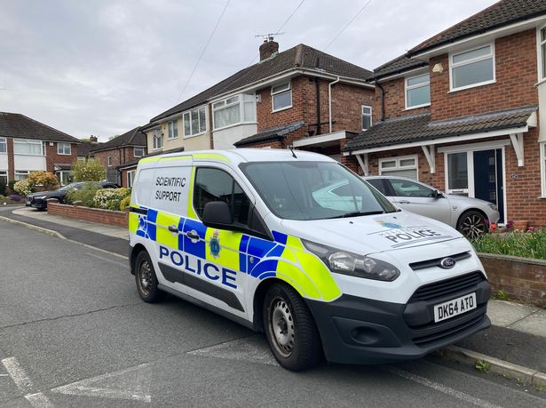 A police car in Stonyhurst Road, Woolton
