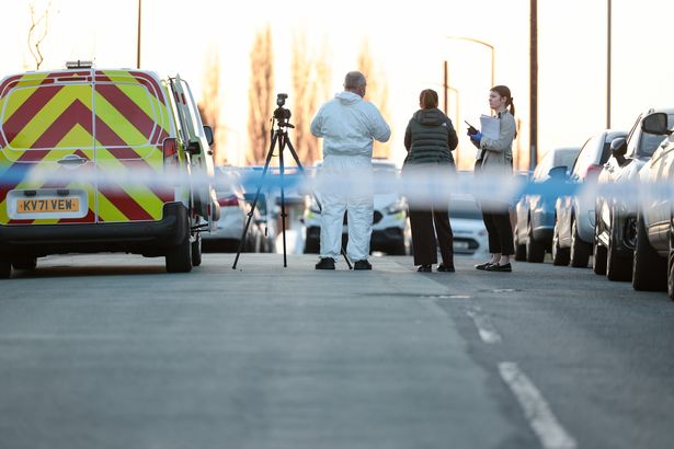 Police and forensic teams at the scene