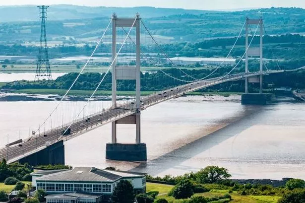 Aerial view of the Severn Bridge 
