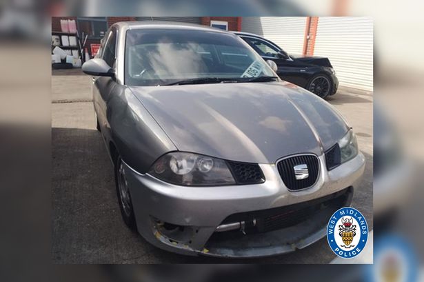 The Seat Ibiza seized by police