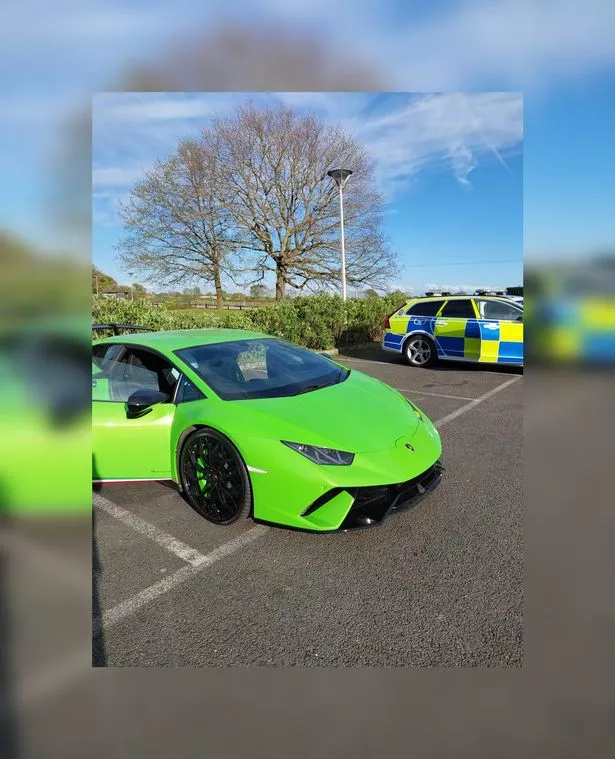 The Lamborghini stopped on the M42