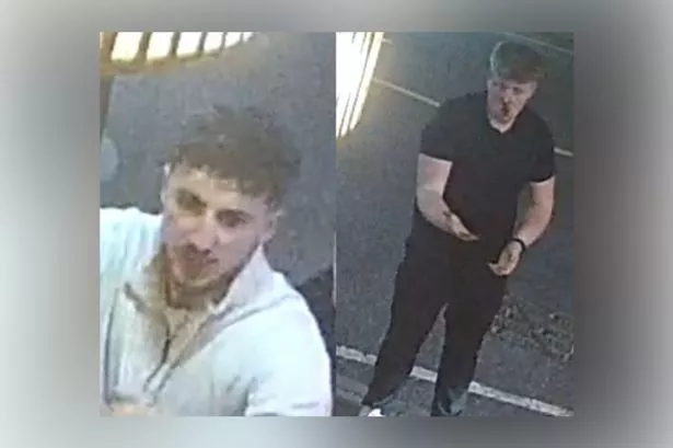 Police want to speak to these two men following the incident in Bramhall