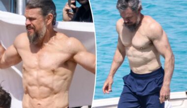 Matt Damon shirtless on yacht after 'Odyssey' transformation