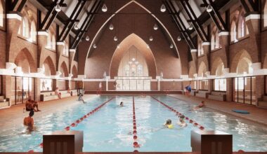 Dutch architecture studios design a church-turned-pool, where you can walk on water