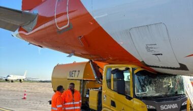 Lorry smashes into easyJet plane on airport tarmac sparking travel chaos as shocking pics show wrecked fuselage – The Sun