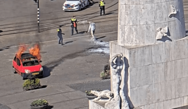 Horror vid shows Amsterdam car BLOW UP in 'deliberate' blast in tourist-packed Dam Square before man leaps out in flames