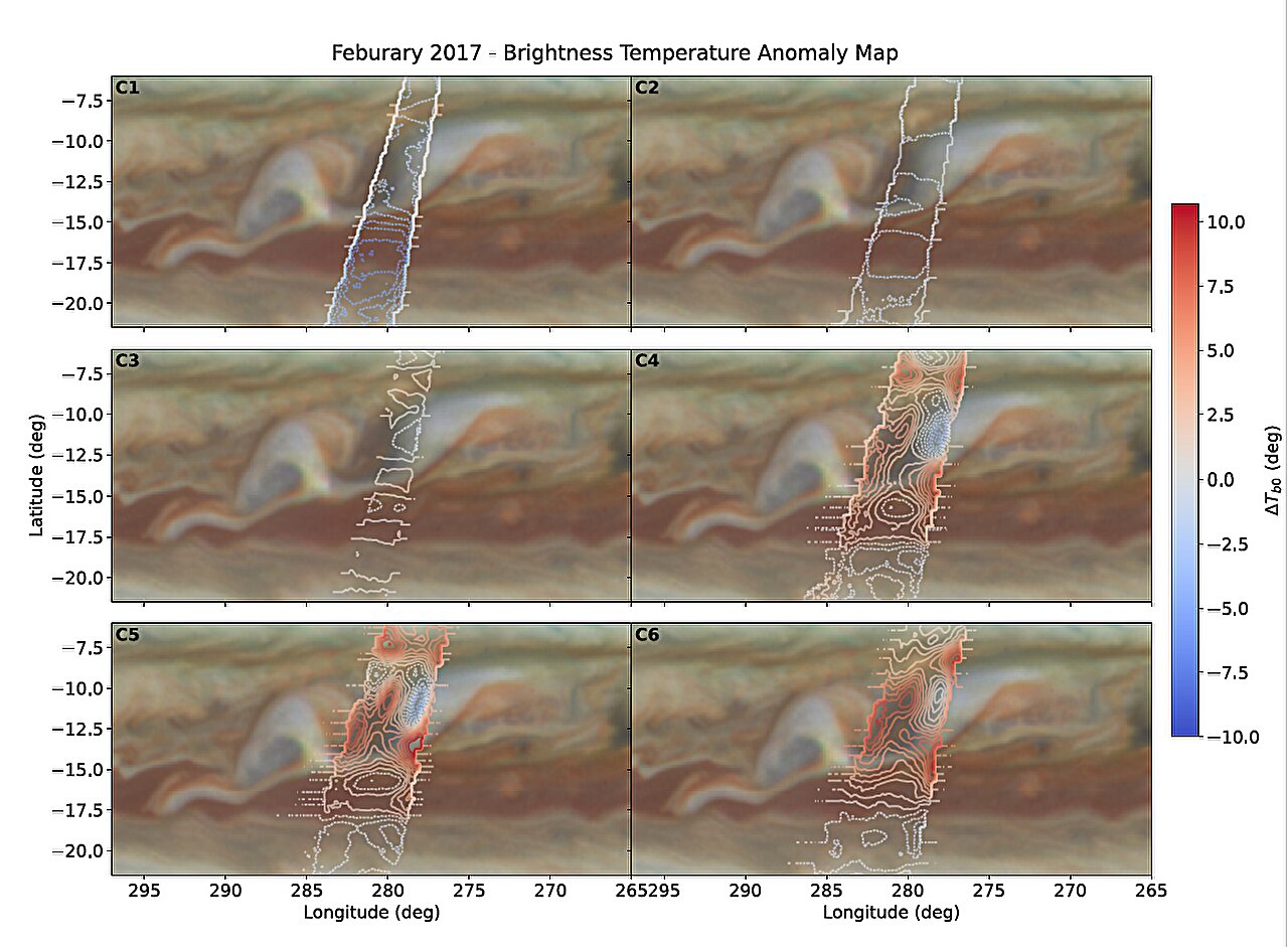Massive Jupiter storm churns ammonia deep into planet's atmosphere