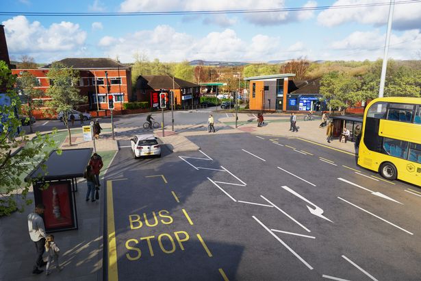 CGI image of how the transformed transport network around Heywood could look