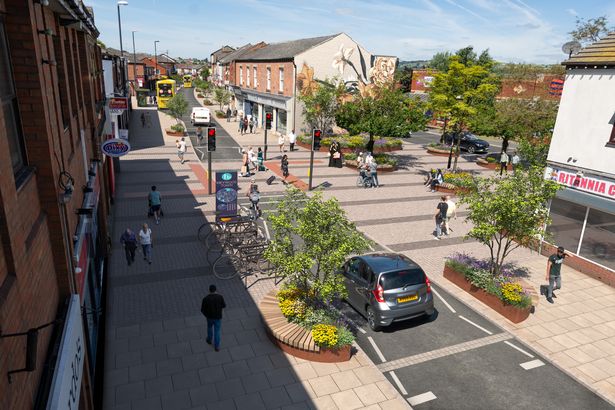 CGI image of how the transformed transport network around Heywood could look