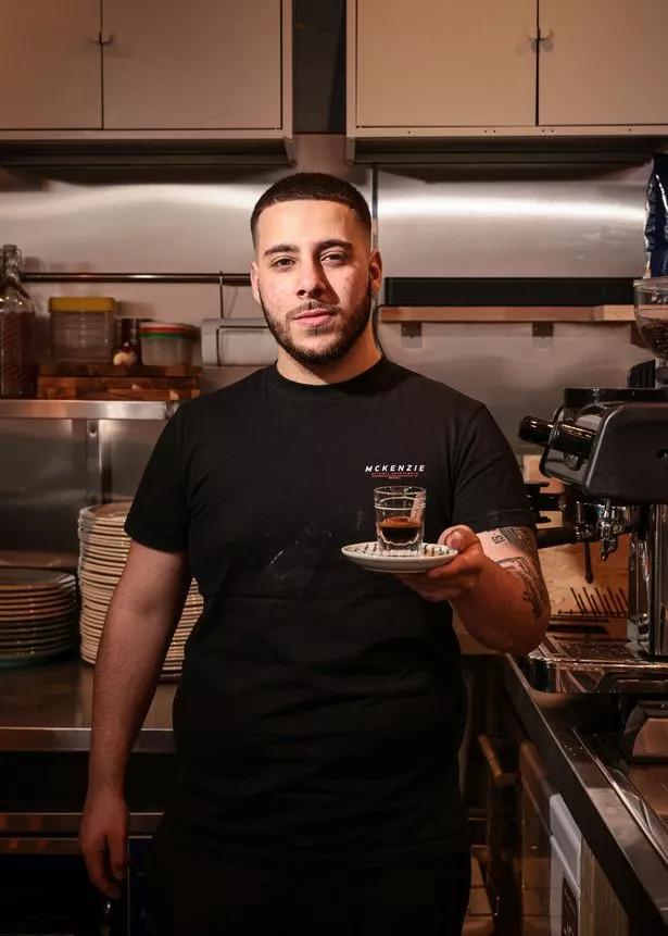 Francesco runs the deli in Salford alongside his family 