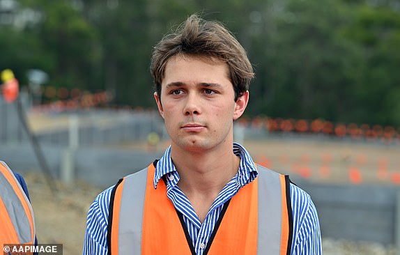 Leader of the Opposition Peter Dutton's son Harry at a new housing estate in Upper Kendron, north western Brisbane on day 17 of his 2025 Federal Election Campaign in the seat of Ryan, Monday, April 14, 2025. (AAP Image/Mick Tsikas) NO ARCHIVING